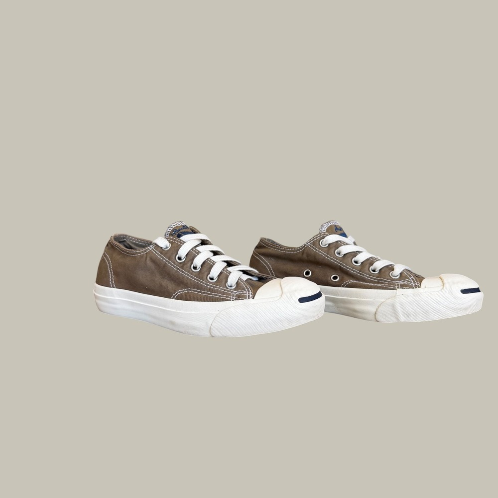 Converse Jack Purcell Low Top Brown Canvas Sneakers - Mens 3.5 Womens 5 - Picture 5 of 7